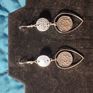 Silver Gemini Hook Earrings